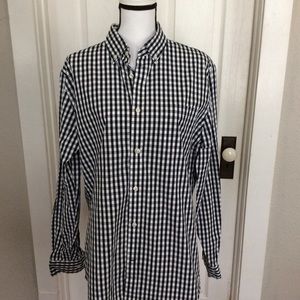Navy/White Check Button Down Shirt